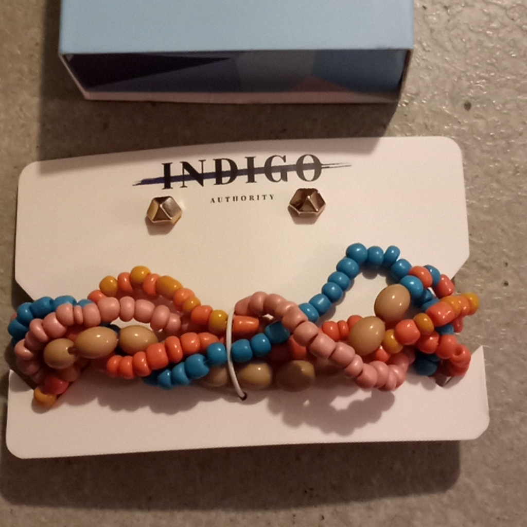 Indigo Bracelet And Earring Set